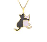 Hmsanase Collana Uomo Donna Gioielli Ciondolo Pendente Necklace Carino Gatto Cane Collana Donna Catandcat-G