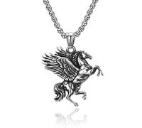 Hmsanase Collana Uomo Donna Gioielli Ciondolo Pendente Necklace Collana Pegaso in Stile retrò