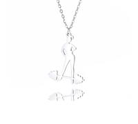 Hmsanase Collana Uomo Donna Gioielli Ciondolo Pendente Necklace Sollevamento Pesi Ragazza Collana Bilanciere Manubrio Ciondolo Donne Asteel