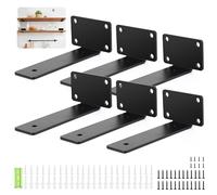 Hmseng 6 Pezzi Staffe per Mensole, ReggiMensola da Muro,Staffe per Mensole Pesanti per mensola a parete fai-da-te o personalizzata-25CM
