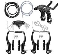 Hmseng Freni per Mountain Bike, 2 Coppie Freni a V per Bicicletta, per la Maggior Parte delle Biciclette, Bici da Strada, MTB, BMX includono Kit Attrezzi per Bici And Chiave Multifunzionale-Nero