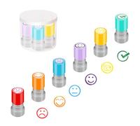 Hmseng Timbro, Timbri per Insegnanti in Inglese, Set di 6 timbri a inchiostro per bambini, per scuola, insegnanti e bambini, consentono agli insegnanti di incoraggiare i bambini-Design1