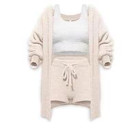 HMTHMSkQY Set di maglia accogliente, Miss Cosy Knit Set 3 pezzi, Set di tre pezzi, 2024 Nuovo set di maglia 3 pezzi Multicolore, Multicolore, S