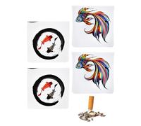 HMTRADE Confezione da 4 posacenere tascabili, in PVC ignifugo, a prova di odore, portatile, per uso interno ed esterno, compatto, riutilizzabile