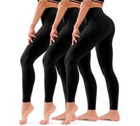 Hmuuo 3 x Leggings per Donne High Waisted Tummy Control No See-Through Yoga Pants Workout Running Leggings
