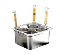 HMWOKPOT Pentole con Inserto per Pasta in Acciaio Inossidabile, Set Cuocipasta, Strumento di Cottura con Inserto Cestello E Coperchio per La Cucina Domestica,A,4 Holes
