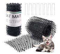 Hmyomina - Tappetino per gatti con punte da 30 cm, per interni ed esterni, con 8 graffette da giardino, 2 pezzi, colore: nero