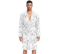 HMZXZ Accappatoio da uomo a maniche lunghe divertente per cani, leggero, abbigliamento da notte, abbigliamento da notte per cuccioli di cane, Multicolore, XL