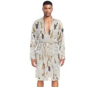 HMZXZ Accappatoio da uomo a maniche lunghe marrone a maniche lunghe, abbigliamento da notte, abbigliamento da notte per cuccioli di cane, Multicolore, L
