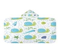 HMZXZ Asciugamano da bagno con cappuccio per bambini e bambine, con motivo lumaca e mare, con conchiglie, stelle marine, mare, asciugamano da piscina con cappuccio, 127 x 59,7 cm