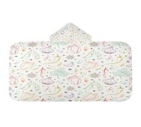 HMZXZ Asciugamano da bagno con cappuccio per bambini, per ragazzi e ragazze, con cappuccio, motivo: stelle, fagioli, prezzemolo, aglio, chiodi di garofano, asciugamano da piscina con cappuccio, 127 x