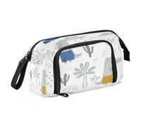 HMZXZ Astuccio grande per ragazze e ragazzi, con palme di coccodrillo, cactus, astuccio per cancelleria per la scuola, organizer per cancelleria da ufficio, astuccio per matite selvaggio, per adulti e