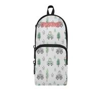 HMZXZ Astuccio per matite con disegno di Cars, colore verde, per ragazze, ragazzi e bambini, con albero personalizzato, organizer per cancelleria per la scuola