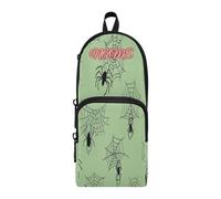 HMZXZ Astuccio per matite con motivo ragnatela nera, astuccio per ragazze, ragazzi e bambini, astuccio per matite e cancelleria per Halloween, per la scuola