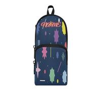 HMZXZ Astuccio personalizzato con forme semplici e brillanti separate, astuccio per matite per ragazze, ragazzi e bambini, astuccio blu personalizzato per penne e matite, organizer per cancelleria per