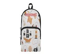 HMZXZ Astuccio personalizzato con mappa della bandiera della nave pirata, astuccio per ragazze e ragazzi, astuccio personalizzato per penne e matite, borsa organizer per cancelleria per la scuola