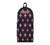 HMZXZ Astuccio personalizzato con motivo a giglio, astuccio per ragazze, ragazzi e bambini, astuccio rosa personalizzato per penne e matite, organizer per cancelleria per la scuola