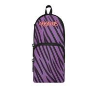 HMZXZ Astuccio personalizzato con pelle di tigre, viola, astuccio per ragazze, ragazzi e bambini, astuccio personalizzato con pelle di leopardo, astuccio organizer per cancelleria per la scuola