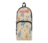 HMZXZ Astuccio personalizzato con polipo, squali, balene, astuccio per ragazze, ragazzi e bambini, astuccio personalizzato per penne e matite con stella marina, borsa organizer per cancelleria per la