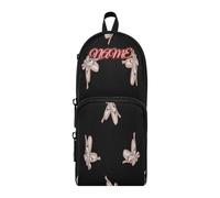 HMZXZ Astuccio personalizzato con scarpe da balletto nero, astuccio per matite per ragazze e ragazzi, scarpe da ballerina, portapenne e matite, organizer per cancelleria per la scuola