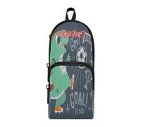 HMZXZ Astuccio personalizzato con simpatico dinosauro gioca, astuccio per ragazze e ragazzi, astuccio personalizzato per matite e cancelleria per la scuola