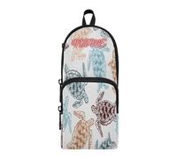 HMZXZ Astuccio personalizzato con tartarughe marine, astuccio per ragazze, ragazzi e bambini, astuccio personalizzato per penne e matite con pittura oceanica, organizer per cancelleria per la scuola