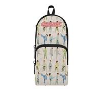 HMZXZ Astuccio personalizzato per matite con giocatore di karate, astuccio per ragazze, ragazzi e bambini, borsa sportiva personalizzata per penne e matite per la scuola
