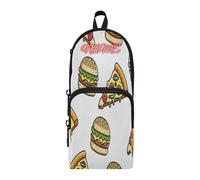 HMZXZ Astuccio personalizzato per matite e hamburger, per ragazze, ragazzi e bambini, astuccio personalizzato per fast food, portapenne e matite per la scuola