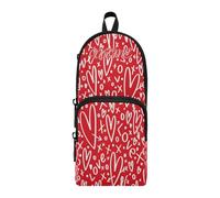 HMZXZ Astuccio personalizzato per San Valentino, con cuori rossi, astuccio per ragazze e ragazzi, astuccio per penne e matite per San Valentino, organizer per cancelleria per la scuola