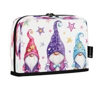 HMZXZ Astuccio portamatite in piedi con gnomi magici ad acquerello, con stelle, grande capacità, per ragazzi e ragazze, astuccio multistrato, portapenne, organizer per cancelleria, Natale, scuola e