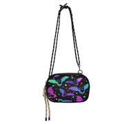 HMZXZ Borsa a tracolla Sugar Gothic Bats Halloween, piccola borsa a mano con tracolla regolabile, Day Of The DeadFanny Pack Sling Backpack Hobo borsa per donne uomini viaggi lavoro