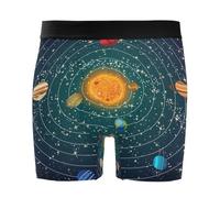 HMZXZ Boxer da uomo con pianeti del sistema solare dell'universo, traspiranti, con tasca frontale e tasca S-XXL, nebulosa spaziale, Multi, L