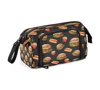 HMZXZ Grande astuccio per ragazze e ragazzi acquerello pittura alimentare astuccio per cancelleria per ufficio cancelleria organizer astuccio hamburger patatine fritte per adulti donne