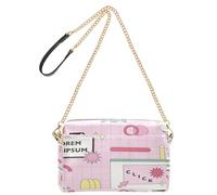 HMZXZ Icone Web Forma Icone Borse A Tracolla per Le Donne Borse In Pelle Piccole Borse A Tracolla Rosa Plaid