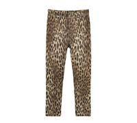 HMZXZ Leggings da ragazza, con leopardo, con pelle, pantaloni lunghi, elasticizzati, casual, per bambini, 4-10T, multicolore, 9-10 Anni