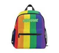 HMZXZ Mini zaino personalizzato per bambini per ragazze ragazzi arcobaleno Lgbt Pride personalizzato zaino per la scuola con nome/testo del bambino, Multi