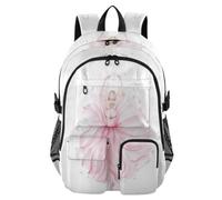 HMZXZ Zaino da viaggio per computer portatile, con ballerina rosa, borsa robusta per la scuola, ballerina e università, 35,5 cm