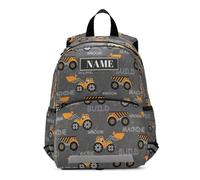 HMZXZ Zaino per Bambini con Nome Personalizzato, Trattori Cartoon Farming Bookbag per Ragazzi e Ragazze 3-6 Anni, Colorato Auto Asilo Prescolare