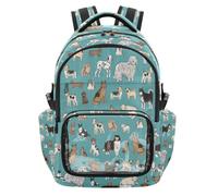 HMZXZ Zaino per la scuola per bambini con tasca frontale in PVC trasparente, porta bottiglia d'acqua e scomparto per computer portatile, zaino da viaggio per adolescenti, cuccioli, cani