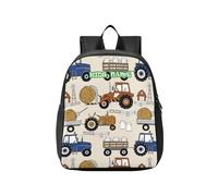 HMZXZ Zaino personalizzato Bambino Trattori Agriturismo Auto Mini Zaino Ragazzi/Ragazze Colorful Car Personalizzabile Zaino Scuola Asilo Pre School Borse 13 Pollici, Multi