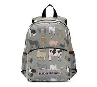HMZXZ Zaino Personalizzato per Bambini con Nome, Trattori Cartoon Farming Bookbag per Ragazzi e Ragazze 3-6 Anni, Colorato Auto Asilo Prescolare