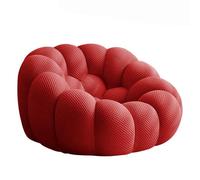 HNBCYRND Divano a Due posti Curvo con Cuscino in Memory Foam, Divano con Rotondo, poltrone a Sacco con mobili Funky per Il Soggiorno(Size:1seat 124×124×70cm,Color:Red)