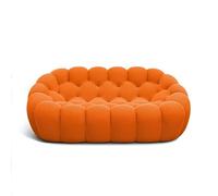 HNBCYRND Divano a Due posti Curvo con Cuscino in Memory Foam, Divano con Rotondo, poltrone a Sacco con mobili Funky per Il Soggiorno(Size:3seat 240×120×75cm,Color:Orange)