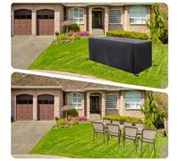 HNBFKD Copertura per Mobili da Giardino 125x70x80cm/LxWxH Copertura Tavolo Esterno Impermeabile per Esterni con Eorda e Fibbia di Sicurezza, Tessuto Oxford 420D per Tavolo, Sedia e Divano Nero