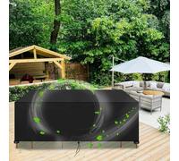 HNBFKD Copertura per Tavolo da Esterno per Mobili Giardino 200x100x74cm/LxWxH Copertura Impermeabile per Tavolo Pranzo da Giardino, Antipolvere, Anti-UV, per set di Divani Componibili Giardino Nero