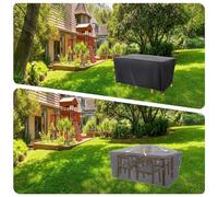 HNBFKD Coperture per Mobili da Giardino 70x70x40cm/LxWxH Copertura Tavolo Esterno Impermeabile, Tessuto 420D Oxford Copritavolo Antivento, Anti-UV, Antipolvere per Tavoli da Patio Copertura Nero