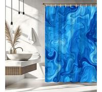 HNBFKD Tenda da doccia astratta marmorizzata blu vorticosa - Decorazione da bagno in poliestere tranquilla con 12 ganci per bagni moderni 120x220cm/(WxH)