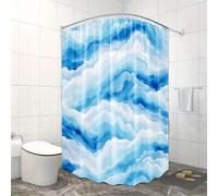 HNBFKD Tenda da doccia con onde astratte dell'oceano - Acquerello blu e bianco, lavabile in lavatrice con 12 ganci, arredamento moderno per il bagno 120x190cm/(WxH)