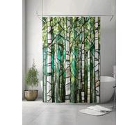 HNBFKD Tenda da doccia geometrica semplice della foresta Tenda divisoria multicolore adatta per il bagno, la cucina, il soggiorno Gancio bianco 75x200cm/30x79in(WxH)
