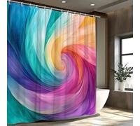 HNBFKD Tenda da doccia grande - Decorazione moderna per il bagno con colori verde acqua, verde acqua, rosa, giallo, viola - Lavabile in lavatrice - Include ganci 170x170cm/(WxH)